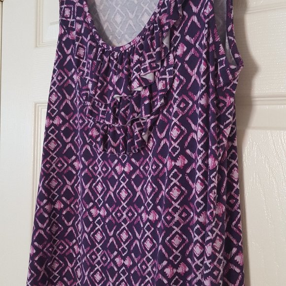 Dressy Tank Top with Ruffled Bib Front - Picture 5 of 9